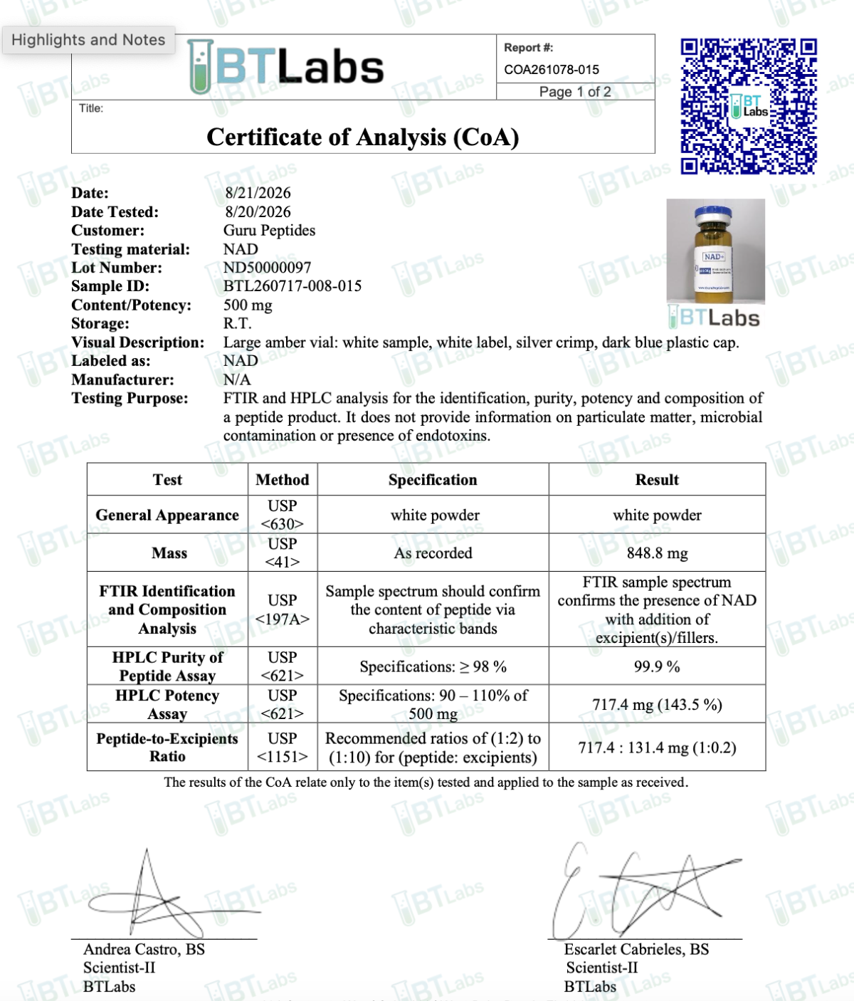 NAD+ 500mg (10 milliliter) - Image 2