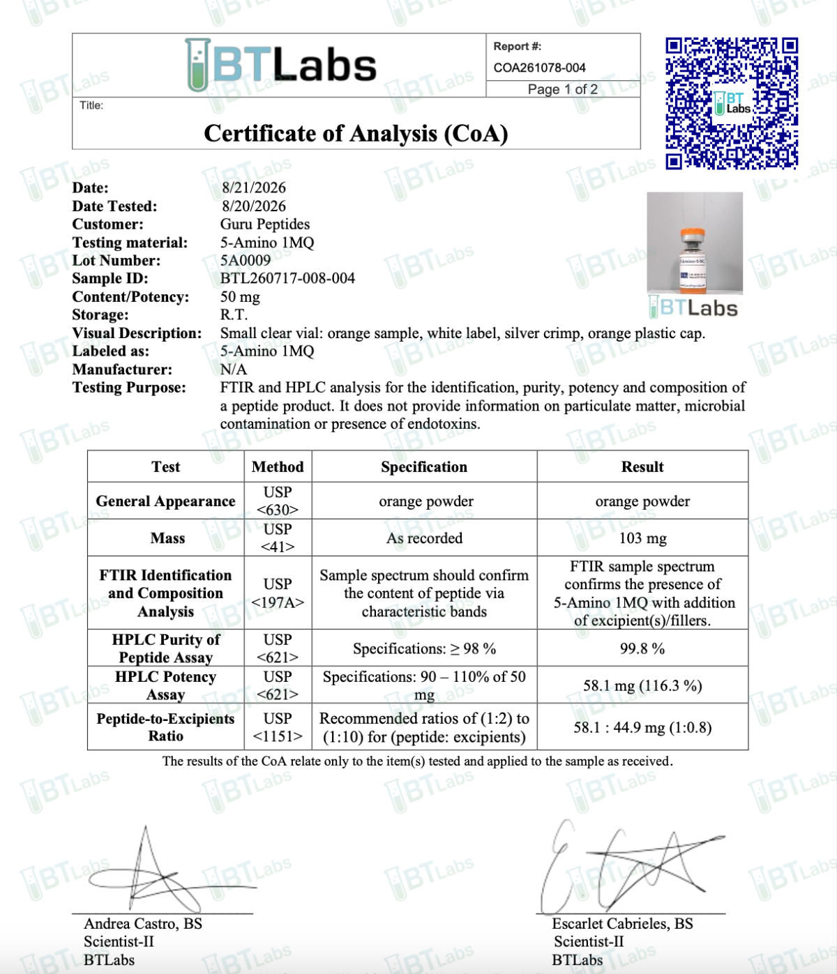 5-Amino-1-MQ 50mg - Image 2